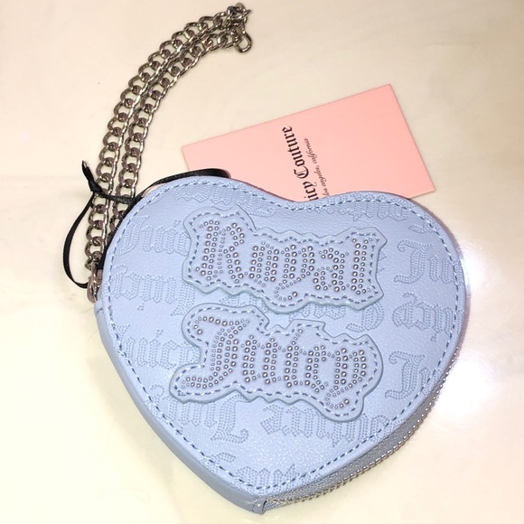 Juicy Couture Blue Star Royal Juicy Heart Zip Around Wristlet NWT - Picture 16 of 16